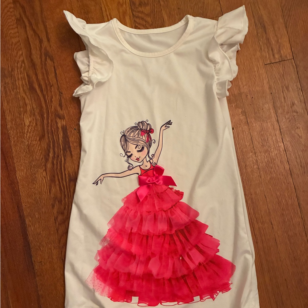 Girls' White and Pink Ballerina Costume Dress